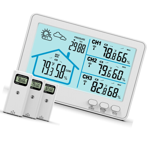 Externe monitoren Weerstations Kanaalondersteuning en-Wit