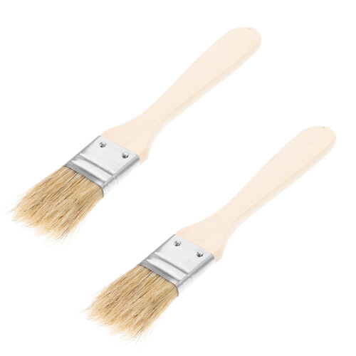 2 Unidades Cepillos Para Barbacoa Con Mango Madera Y