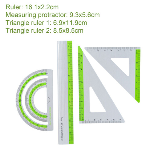 4 Piece Aluminum Ruler Set With Precise Marking Strong-Cyan 1