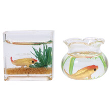 2 Unidades Mini Acuario Para Pequeña Decoración En Casa De Muñecas