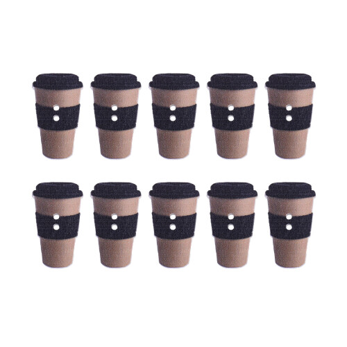 100Pcs Mjölkte Kopp Knappar Träknappar Sytillbehör