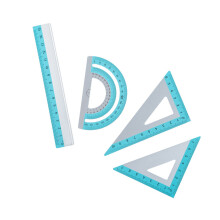 Student Grade Aluminum Measuring 4 Geometry Tool With-Cyan