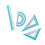 Student Grade Aluminum Measuring 4 Geometry Tool With-Cyan 1