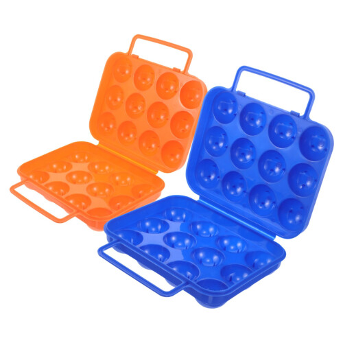 Egg Storage Box Two Pack With Handle Egg Storage Basket Refrigerator Organizer Camping Picnic Carrier Shockproof