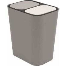 Doppeleimer für nachhaltiges Leben, Recyclingbehälter mit Deckel, 2 Fächer zur Trennung von Trocken- und Nassmüll, ideal für Küche, Büro und