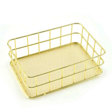 Wire Storage Baskets, Organizer Storage Holder with Classic Design Adds Elegance, Iron Art Material Desktop Decor Tray for Cosmetics Jewelry Stationer