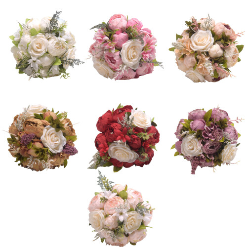 Wedding Bouquets Bridal Bouquets Artificial Rose-Big red 1