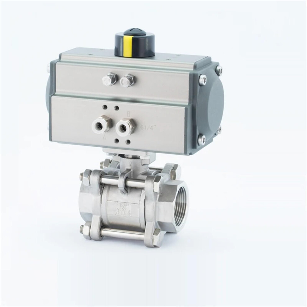 Pneumatic Ball Valve 11/4Inch Threepiece Platform 304 Stainless Steel Q611f16p Dn32 Single Acting 9067246218164