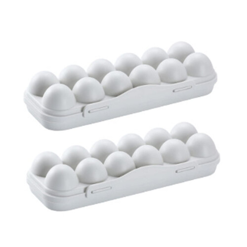 Egg Holder 2Piece Plastic Egg Carrier Box For Fridge Storage Tray, Dispenser Function, Household Use Storage Case