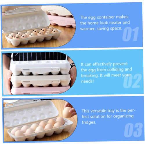 Egg Holder 2Piece Plastic Egg Carrier Box For Fridge Storage Tray, Dispenser Function, Household Use Storage Case 2