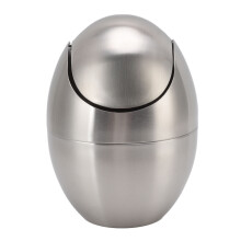 Tischmülleimer mit Schwingdeckel, eleganter Behälter mit Satin-Finish und fingerabdruckresistenter Oberfläche für Büro und Zuhause,