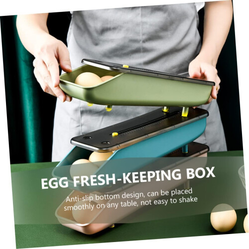 Egg Crate Groove Design Sturdy Plastic Egg Box For Kitchen Refrigerator Storage 1