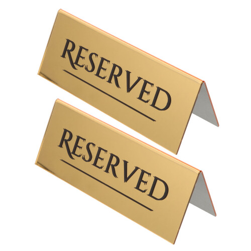 2 Unidades Placa Reservado Restaurante Acrílico Assentos