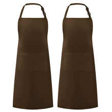 Elegante Kochschürze aus strapazierfähigem, wasserdichtem Polyester mit verstellbarem Latz und 2 großen Taschen für Zubehör; schützt vor