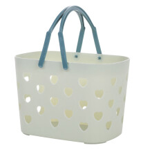 Plastic Storage Basket with Handles, Hollow Shower Caddy Basket with Holes, Durable PP Multipurpose Storage Basket with Ventilation Cutouts, Rust Proo