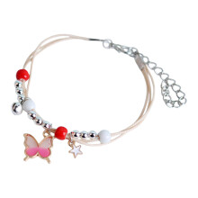 Armband mit Schmetterlingsdesign, verstellbar, für Damen-Rosa