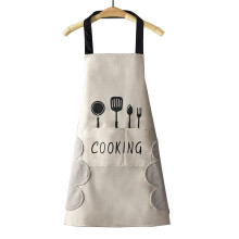 Küchenschürze mit Taschen für Feuchttücher, wasser- und ölabweisende Kochschürze zum Backen, Grillen und Gärtnern, verstellbare Bänder,