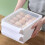 Durable Double Layer Storage Box Egg Container Slide Drawer Cream Color Egg Organizer Rack 5