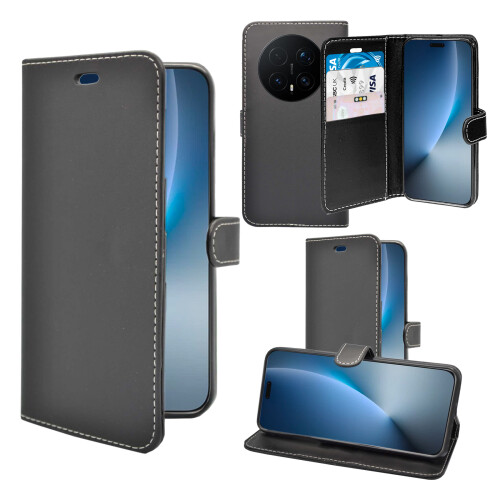 (Black) For Honor Magic 8 Pro Wallet Flip PU Leather Case 1