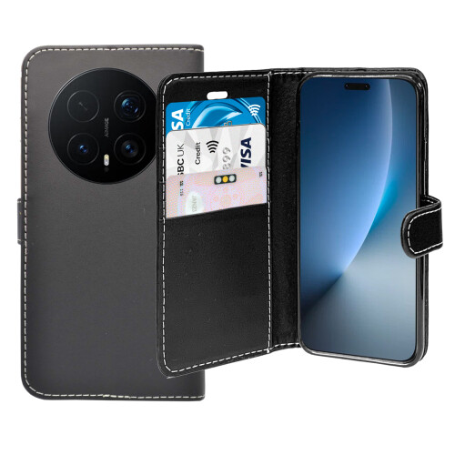 (Black) For Honor Magic 8 Pro Wallet Flip PU Leather Case 2