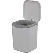 Kleine afvalbak voor kleine ruimtes, gemakkelijk schoon te maken, compacte plastic mini-prullenbak met scharnierdeksel, lange levensduur, eenvoudig