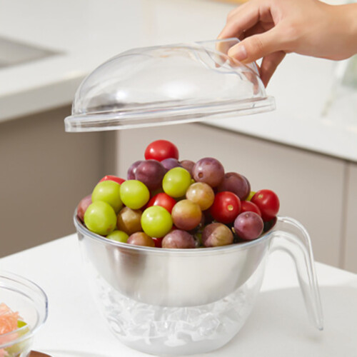 Practical Ice Chilled Serving Bowl with Lid for Keep Salads and 1