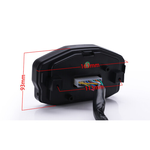 Universele Motorfiets Tachometer Digitale LCD Zwart 2