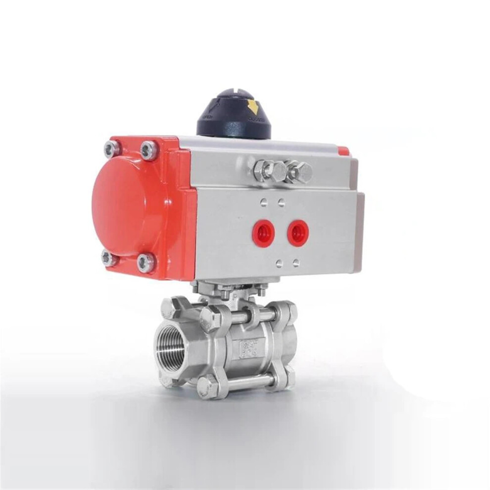 Pneumatic Ball Valve 304 Stainless Steel Q611f16p Threepiece Platform Doubleacting Sizes 1/4, 3/8, 1/2, 3/4, 1 Inch 9067246218423