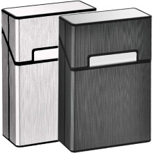 Aluminum Cigarette Case, Set Of 2, Magnetic Closure, King Size, Travel Friendly And Gift Ready