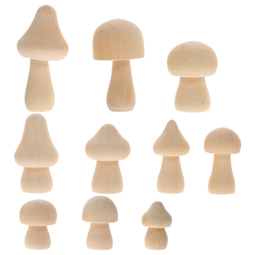 10 Pezzi In Legno Non Verniciati Assortiti