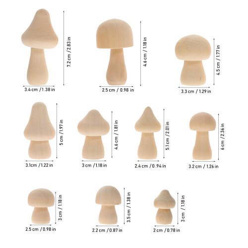 10 Pezzi In Legno Non Verniciati Assortiti 2