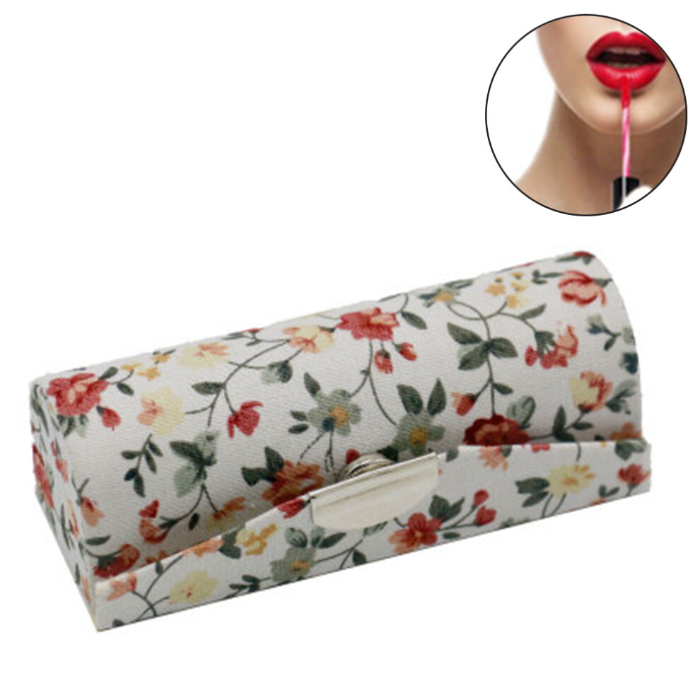 Retro Glamour Unleashed, Portable Lipstick Case With Mirror, Assorted Colors To Suit Every Mood, Brocade Cloth For Durability, Snap Closure Ensures Sa