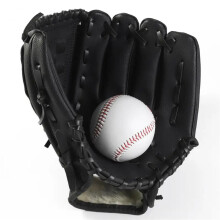 Baseball Glove Pure Leather 9.5Inch 1Pc Adult Youth Infield Pitcher Training Thickened Cushioning Black