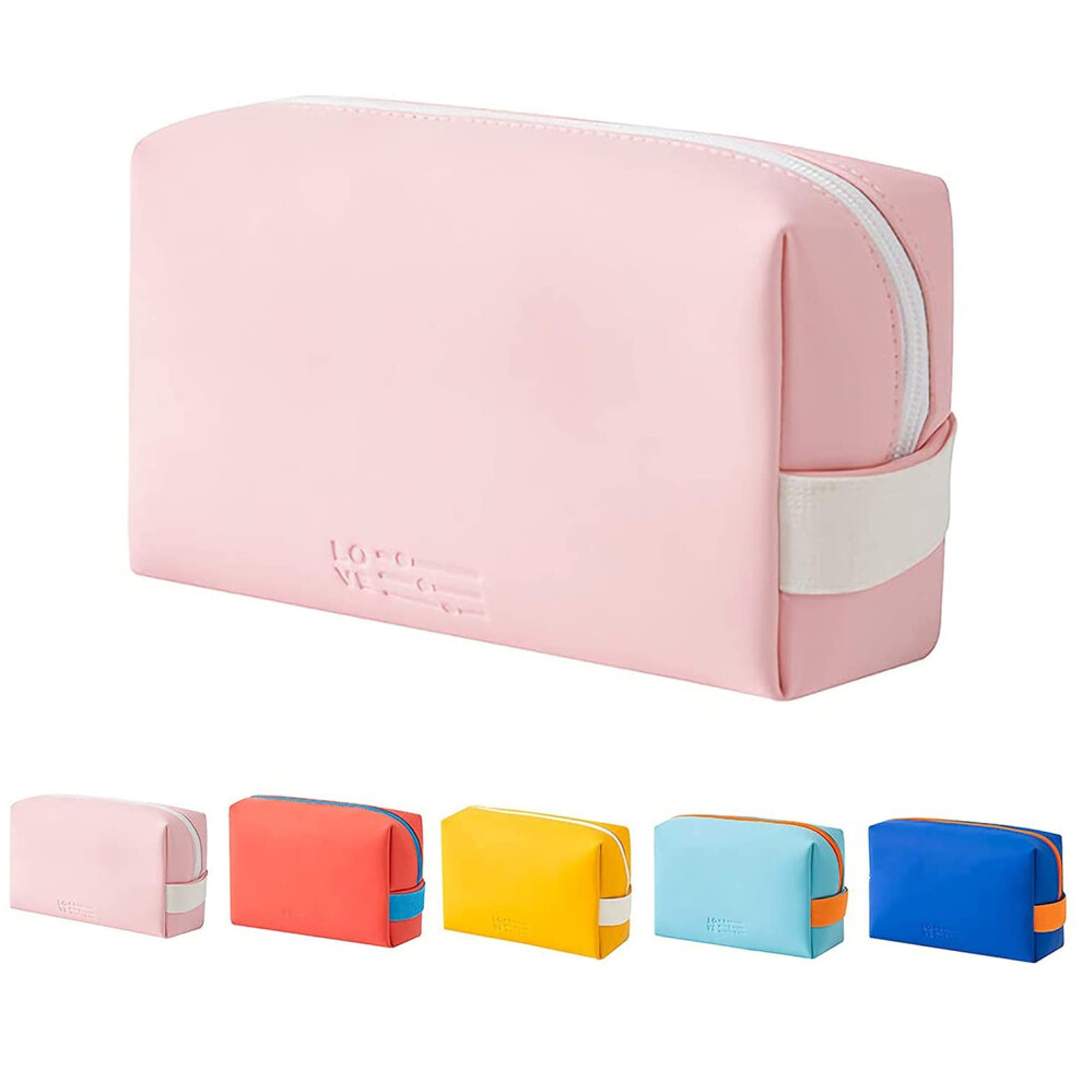 Vibrant Lightweight Construction, Multi-functional Use PU Leather Portable Travel Makeup Bag Waterproof Material Spacious Design For Outdoor Business