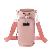Protective Water Bottle Bag with Shoulder Strap for- pink