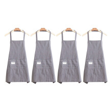 Wiederverwendbare Baumwollschürze für Damen und Herren, bequeme Kochschürze mit Taschen zum Backen und Basteln (Grau, 4 Stück)