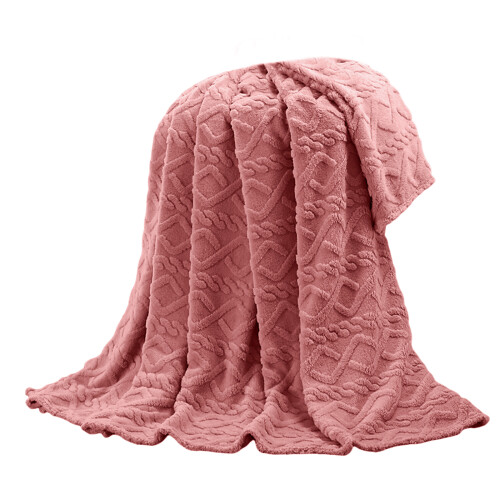 Couverture de jet en microfibre douce,-rose rose Style 2