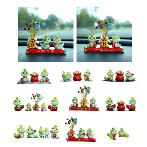 Statues de voiture de serpent couronné de dessin-Ensemble 2 2