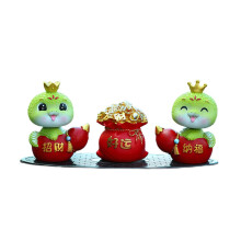 1Set Kleine Gekroonde Slang Beeldjes Auto Decoratie-Set 8