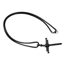 Titanium Stal Krzyż Naszyjnik Dekoracyjny Czarny Zawieszka Unisex