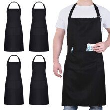 Multifunksjonelt arbeidsforkle for menn og kvinner, kokkesleppeforkle med doble lommer foran og komfortabelt design, maskinvaskbar beskyttelse for