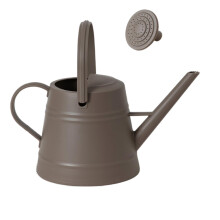 3.8L Capacity Watering Can Ergonomic Handle, Detachable Sprinkler Head, Short/Long Spout, Easy Fill Mocha Brown