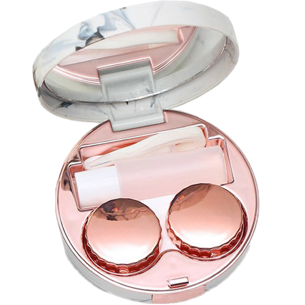 Portable Contact Lens Case, Unique Marble Lens Case For Daily Travel And Outdoor Use, Easy To Carry And Keep Your Contacts Clean And Moist (Various Co