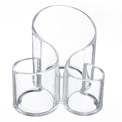 Durable Design Clear Acrylic Makeup Brush Holder, Elegant Design Multi-Purpose Cosmetics Storage For Vanity, Space-saving Versatile Storage Solution (