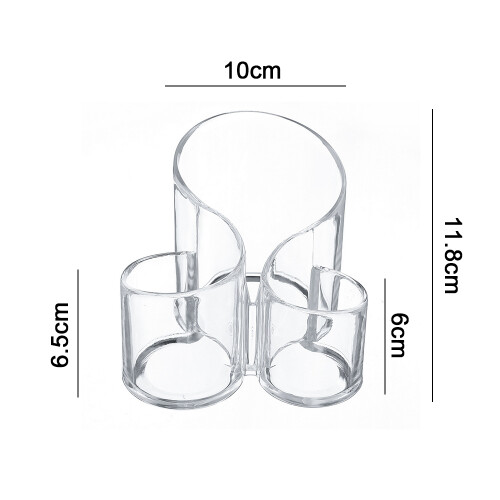 Durable Design Clear Acrylic Makeup Brush Holder, Elegant Design Multi-Purpose Cosmetics Storage For Vanity, Space-saving Versatile Storage Solution ( 1
