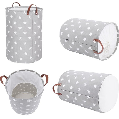 Dust-proof Laundry Storage Bin, Lightweight and Sturdy Foldable Hamper with Waterproof Lining, Drawstring Closure for Secure Containment, Collapsible 2