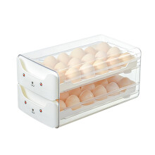 Egg Storage Box Double Layer Drawer Plastic For Refrigerator Space Saving Design Clear Material Easy Access