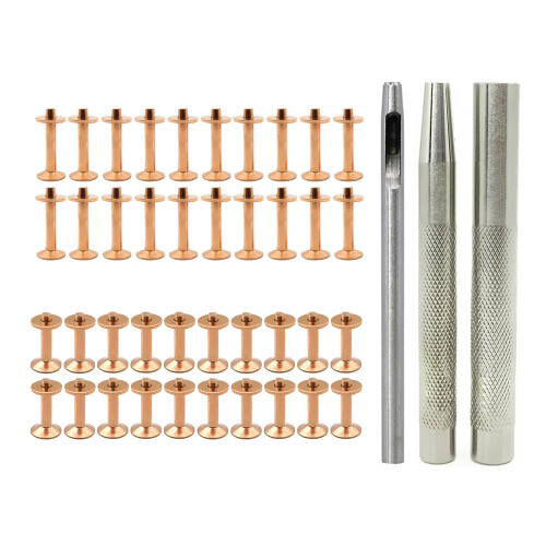 40 Sets Leather Rivets and Burrs for Belt Wallets Bag-Type D