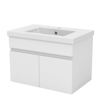 600mm White Bathroom Vanity Unit with Ceramice Sink Thick 2 Doors