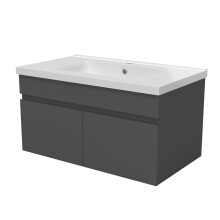 800mm Grey Bathroom Vanity Unit with Ceramice Sink 2 Doors